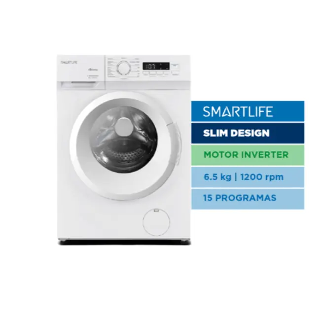 Lavarropas Smartlife WM26I0651200W Inverter 6.5 kg Blanco