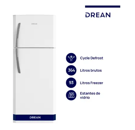 ¡GRAN BARATA! Heladera con freezer Cíclica 364 L Blanca Drean - HDR370F50B OUTLET PREMIUM