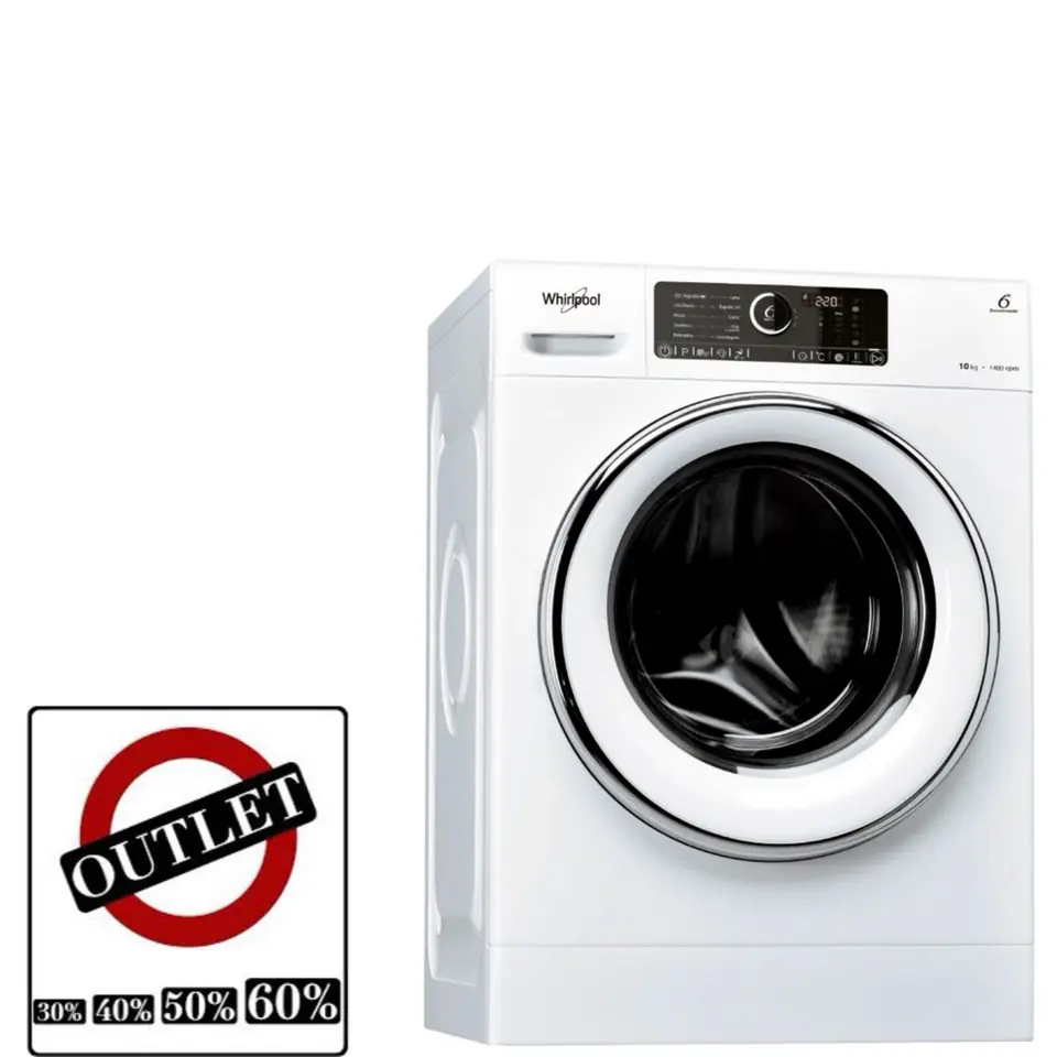 Lavarropas Whirlpool inverter 10 Kg WLCF10B blanco OUTLET