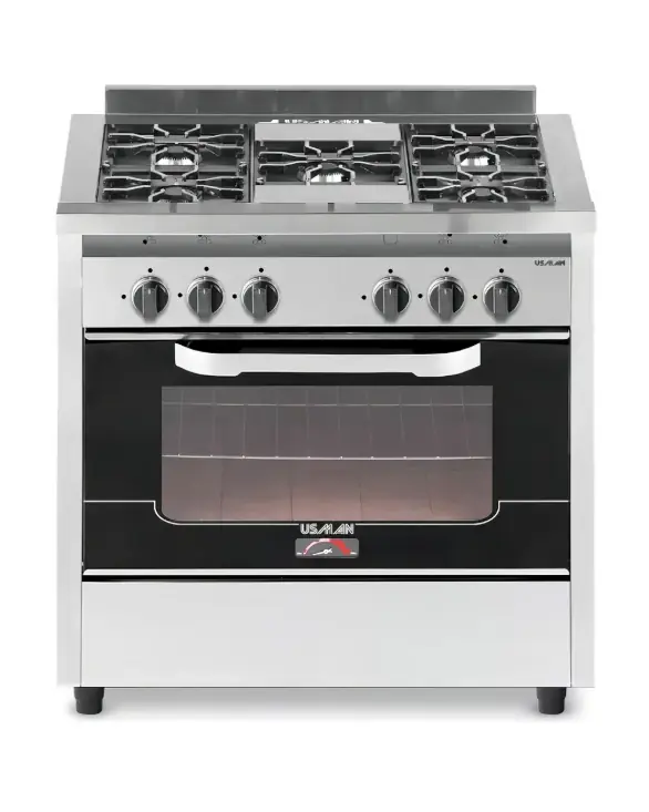 Cocina Industrial Multigas Usman Compact 800 5 Hornallas Color Acero Inox