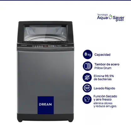 ¡Gran Barata! Lavarropas Carga Superior 8 Kg Gris Drean - LPDR0865ILG outlet