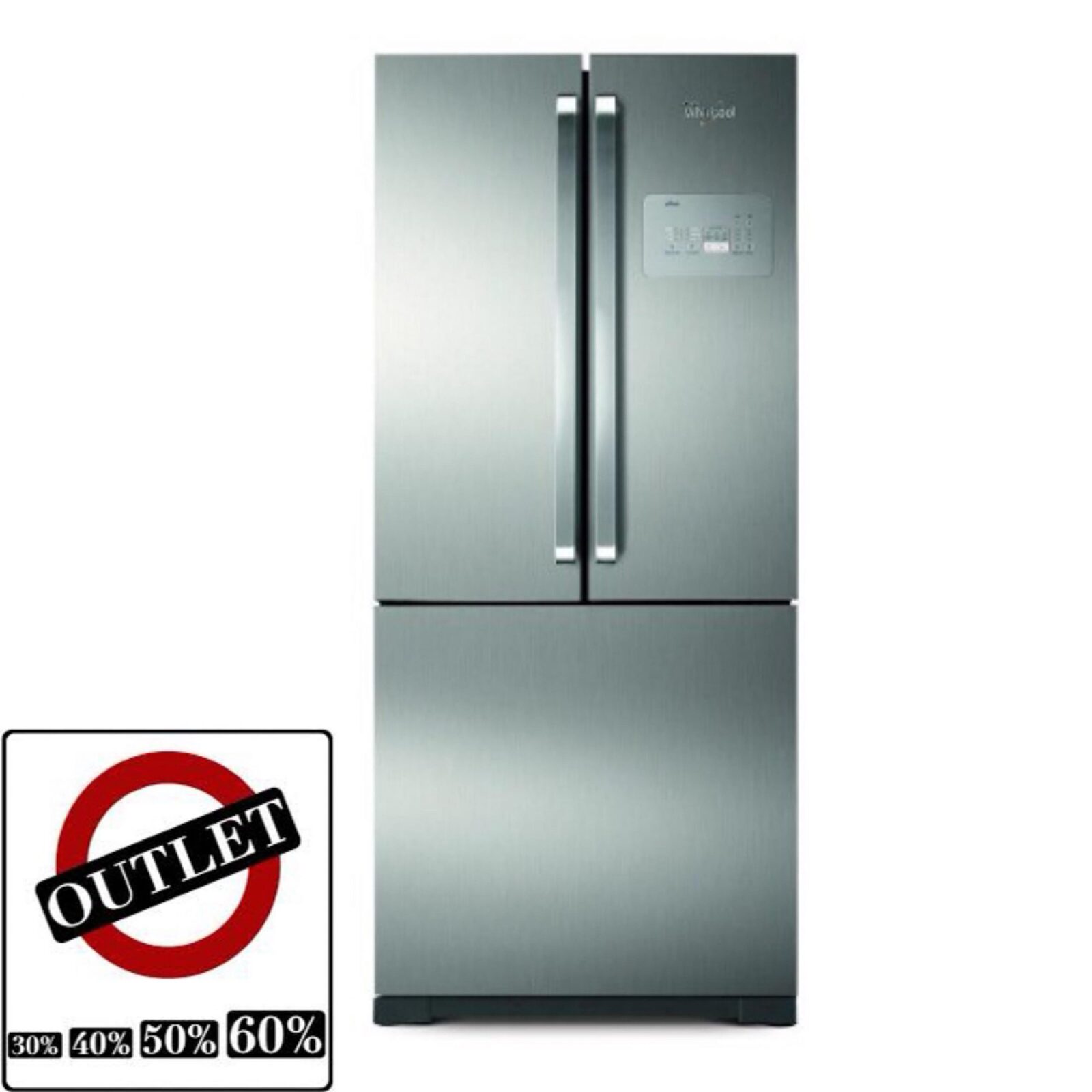 Heladera Whirlpool WRO80K2 Doble puerta Side by side. Acero inoxidable. 550lts