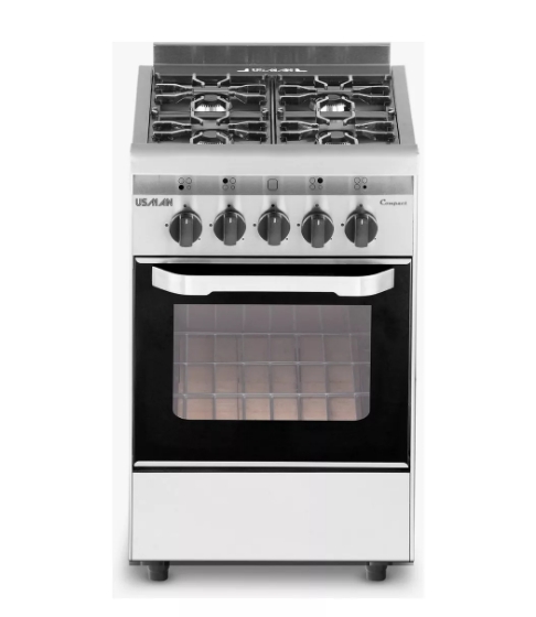 ¡IMPERDIBLE OFERTA! Usman Cocina Industrial 52cm 4 Hornallas Compact Color Plateado