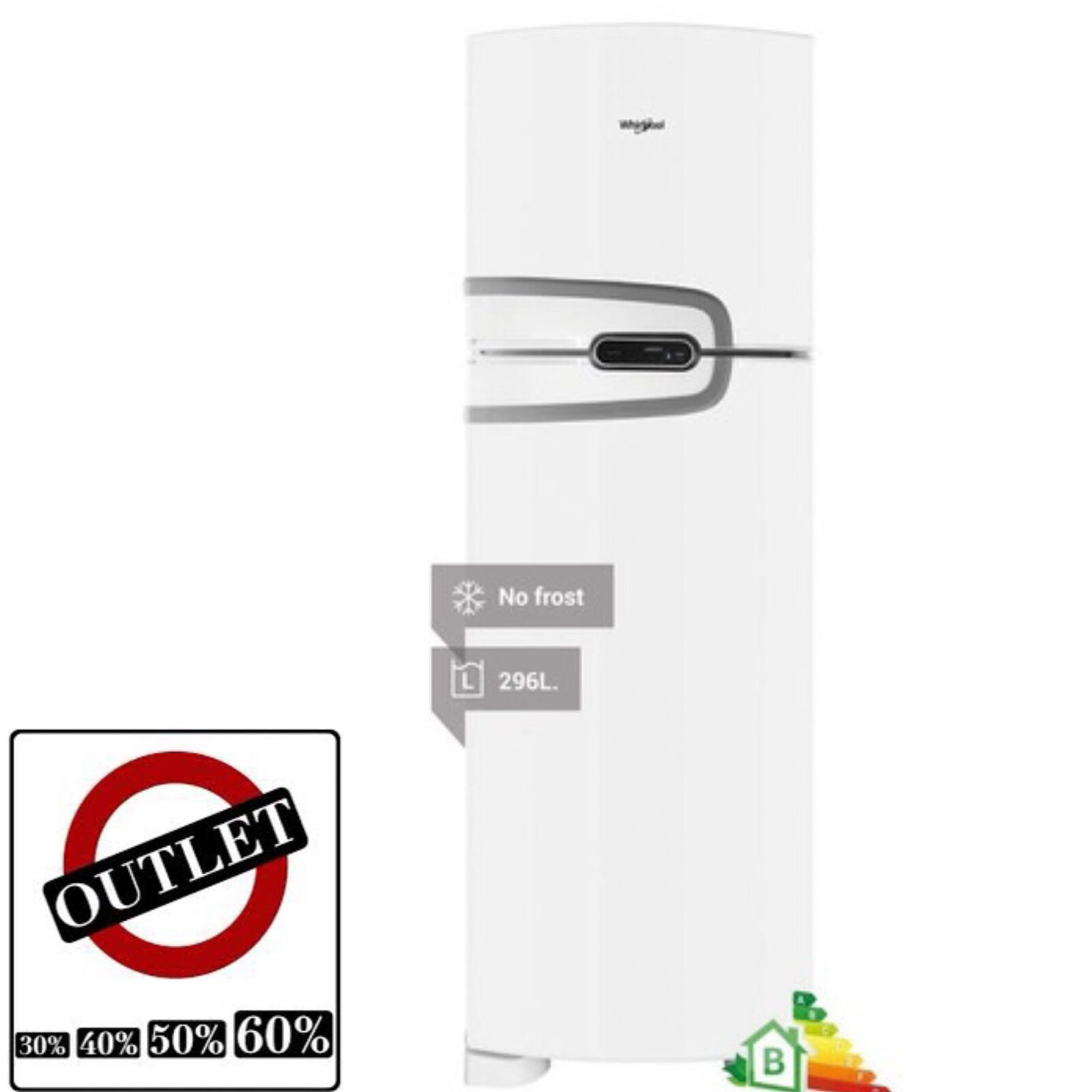 Heladera Whirlpool WRM35HB 296 litros - Blanca. No Frost