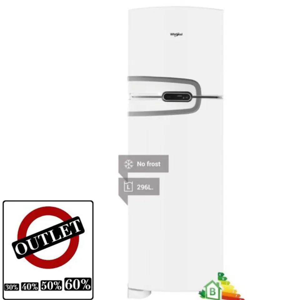 Heladera Whirlpool WRM35HB 296 litros - Blanca. No Frost