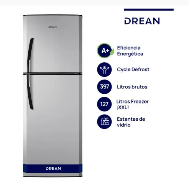Heladera Drean Cíclica HDR400F30S 397Lts Silver