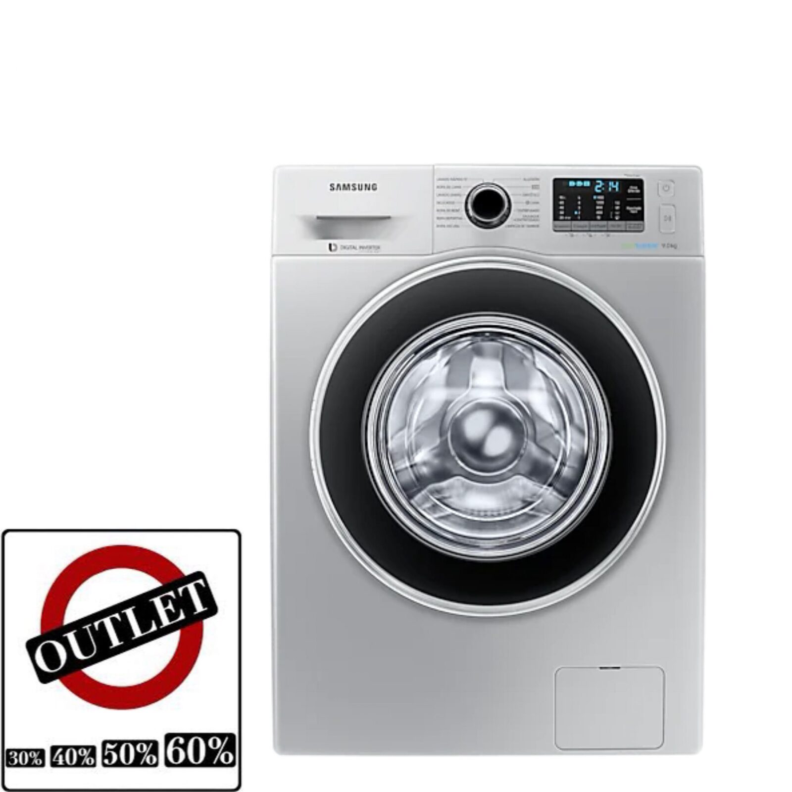 LAVARROPAS SAMSUNG INVERTER 9KG SILVER PLATA OUTLET