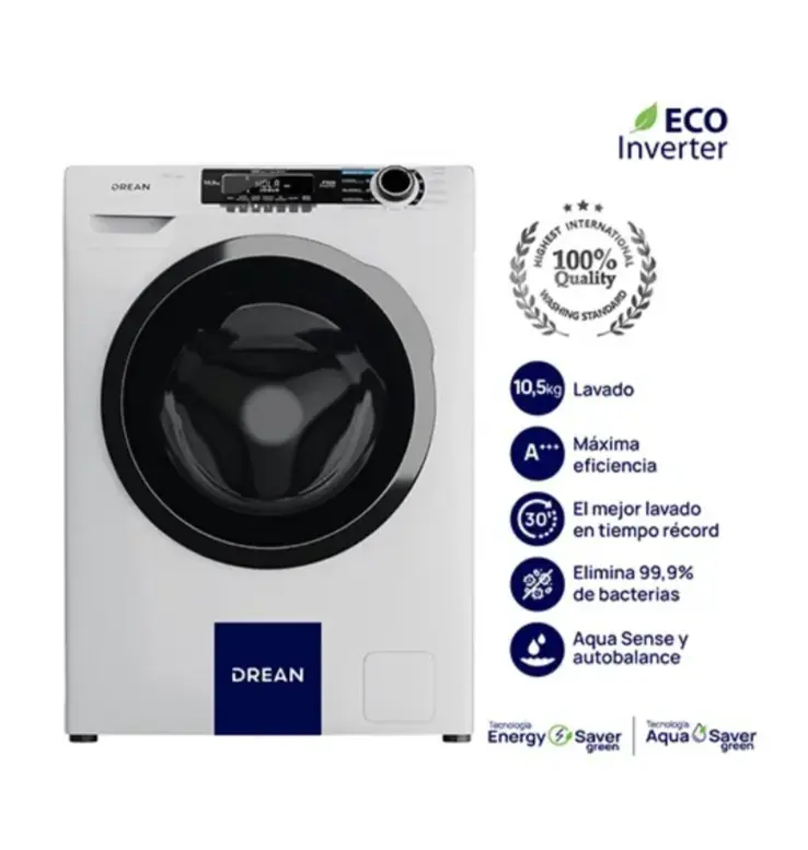 Lavarropas Automático Drean LCFDR1012SB0 10.5Kg 1200Rpm Inverter