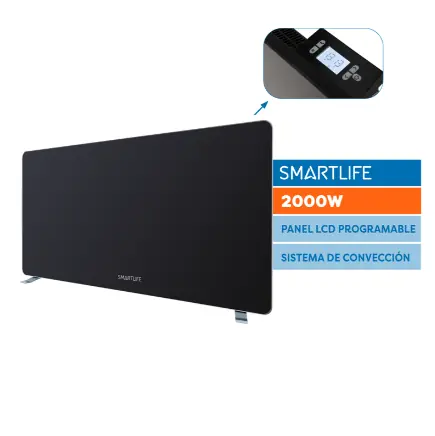 ¡¡OFERTA LANZAMIENTO!! Panel de Vidrio Smartlife SL-VTD2000BPN Negro 2000W
