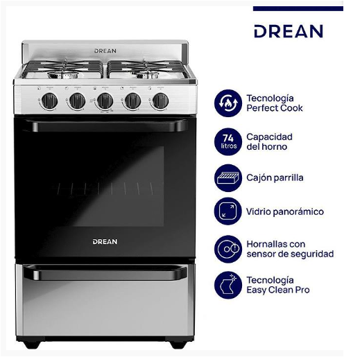 ¡Gran Barata! Cocina Drean 56Cm Multigas Acero CD5602AI0 outlet