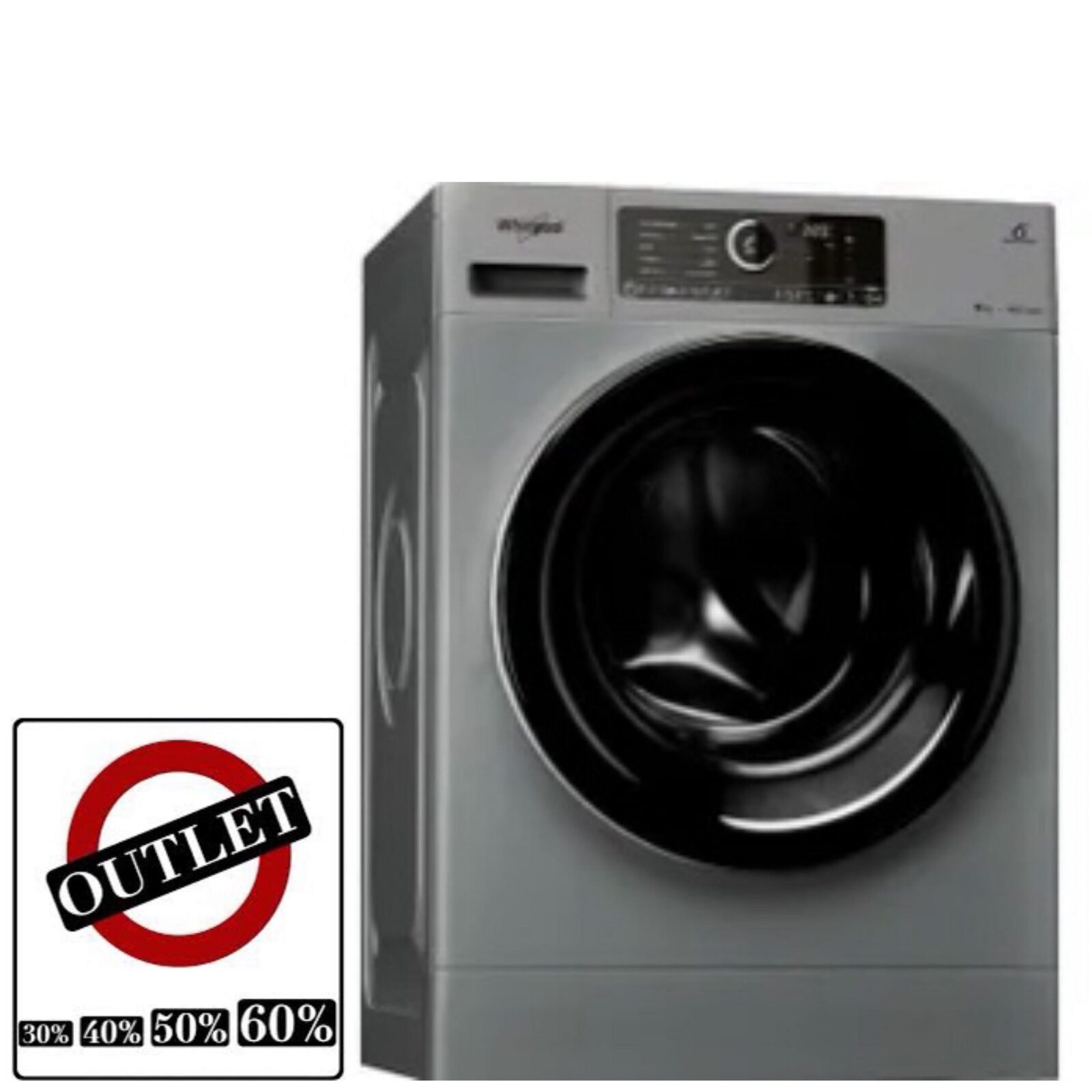 Lavarropas Whirlpool inverter (Wlcf90sb) 9kg 1400 Rpm Silver