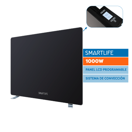 ¡¡OFERTA LANZAMIENTO!! Panel de Vidrio Smartlife SL-VTD1000BPN Negro 1000W