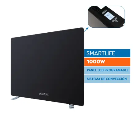 ¡¡OFERTA LANZAMIENTO!! Panel de Vidrio Smartlife SL-VTD1000BPN Negro 1000W