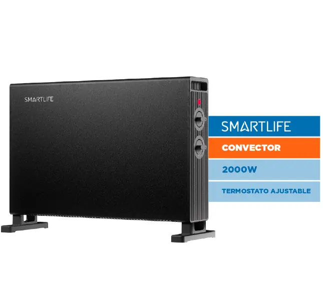 Calefactor Electrico Smartlife 2000W Portatil Negro