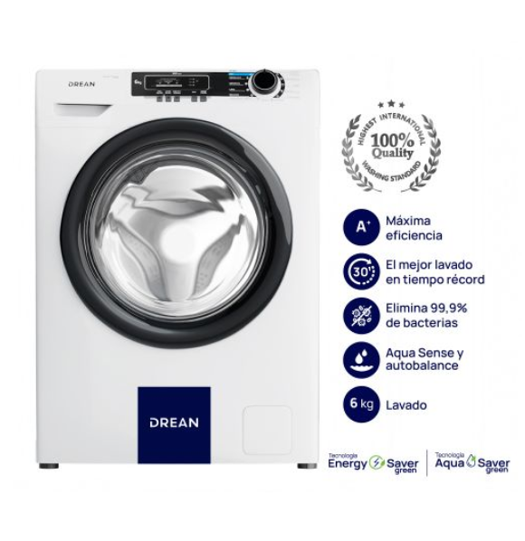 ¡Gran Barata! Lavarropas Carga Frontal Drean 6Kg 600 RPM LFDR0606LB0 outlet