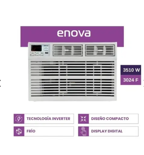 Aire Acondicionado Ventana Enova AEV12IF10 3510Watts Inverter