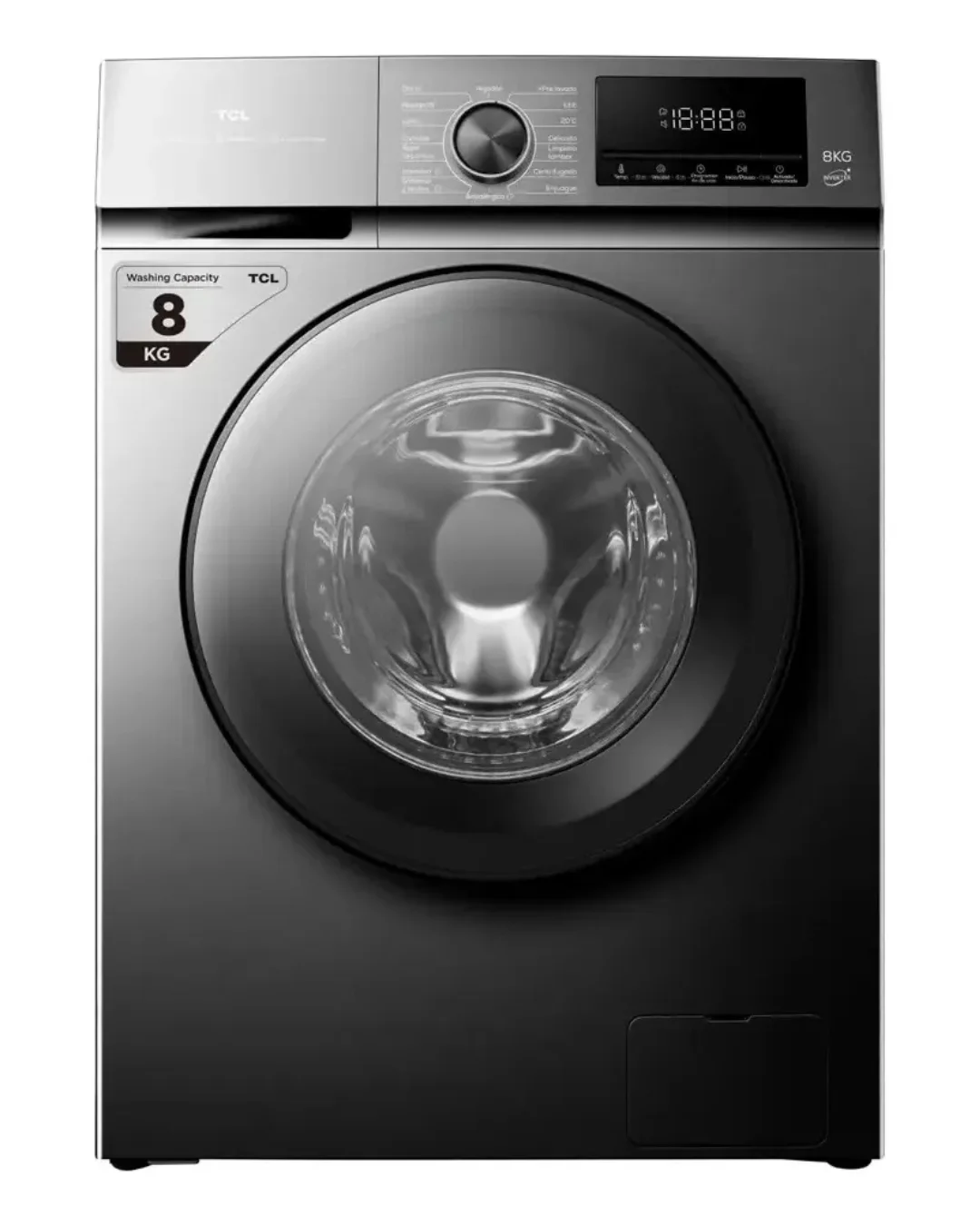 Lavarropas Automático Tcl 8kg 1400rpm Inverter Gris primera