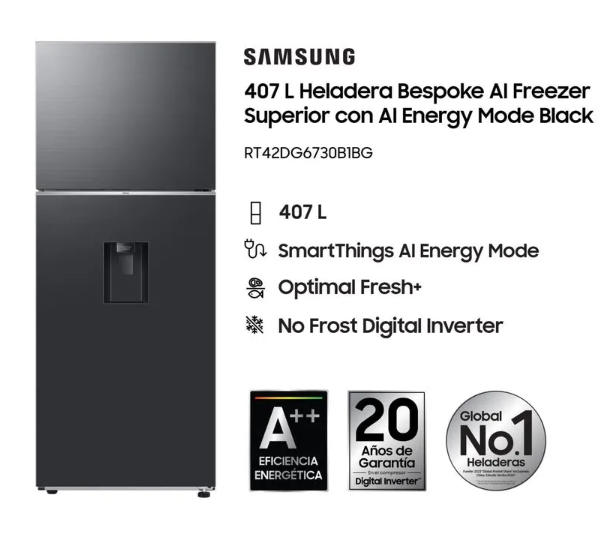¡OFERTA EXCLUSIVA! IMPORTACION DIRECTA Heladera 424L Sart42dg6730b1 No Frost Inv Ng. - SAMSUNG