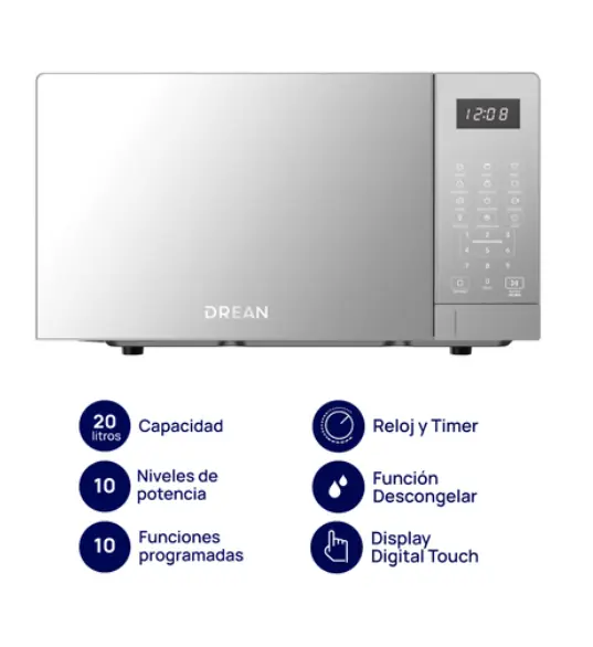 ¡Gran Barata! Microondas Digital 20 L Inox Drean - HMD20ARSB0 outlet
