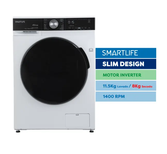 Lavasecarropas SL-WDI11581400W Inverter 11.5KG Blanco OUTLET