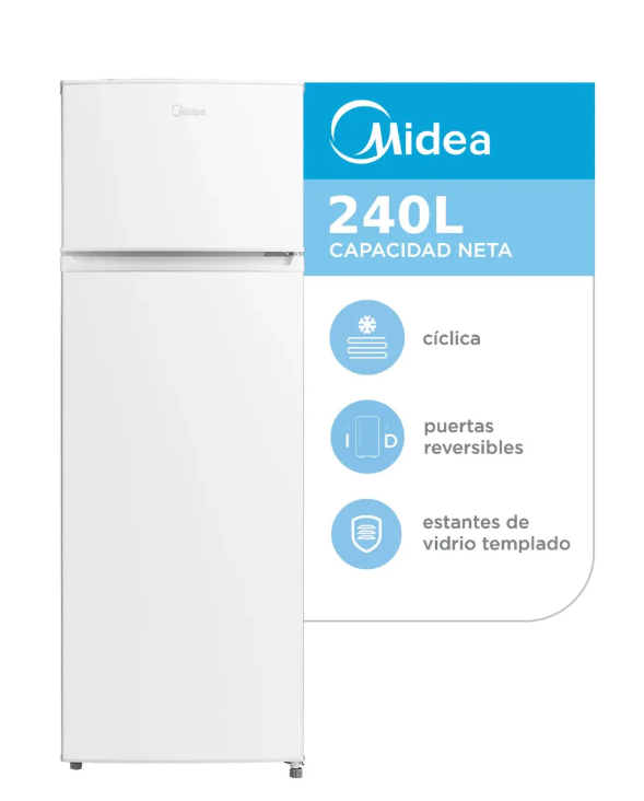 ¡¡¡¡ATENCION!! SUPER OFERTA Heladera Midea silver Top Mount 240 L Mdrt333fge01a Color Blanco