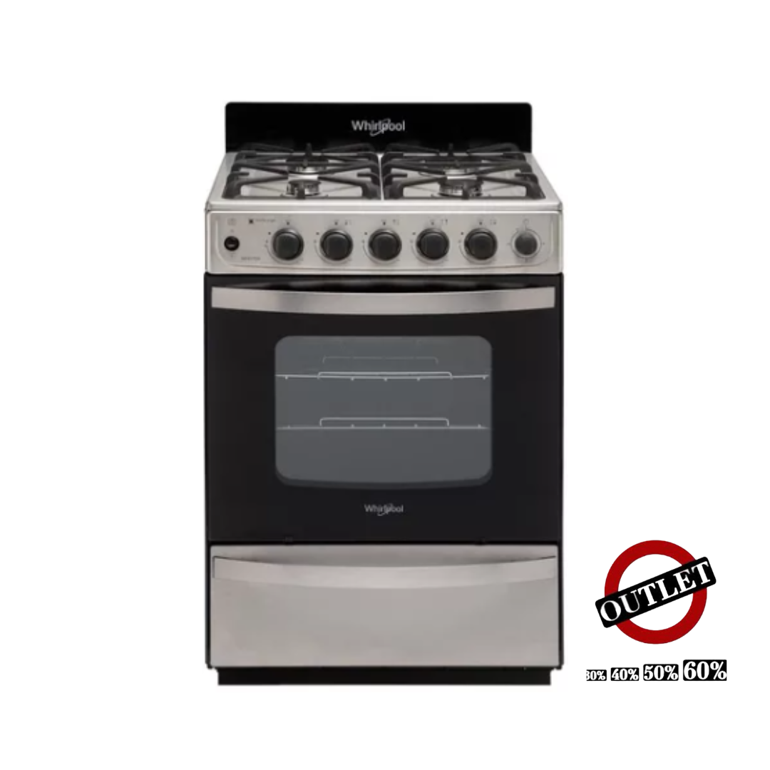 ¡¡SUPER OFERTA!! Cocina Whirlpool WFX57DI gas natural 4 hornallas inox 220V puerta con visor OUTLET