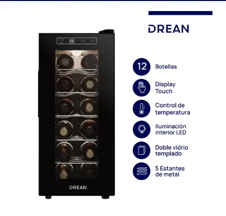 ¡Gran Barata! Cava de vino para 12 botellas Negro Drean - CVDR12CN0 outlet