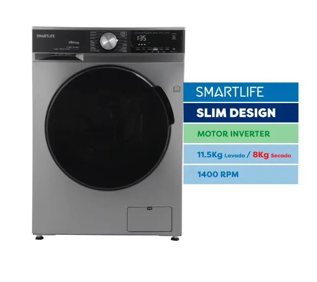 Lavasecarropas SL-WDI11581400G Inverter 11.5KG Gris OUTLET