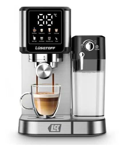 ¡¡SUPER OFERTA!! Lusqtoff Cafetera expresso Lusqtoff Inox. c/adaptador de cápsulas y espumador de leche 1350W LQ-EX010