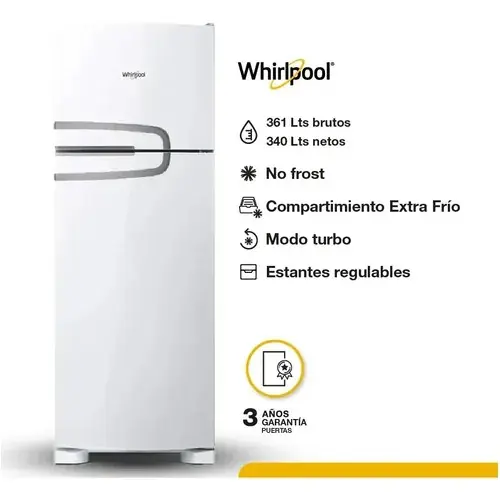 HELADERA WHIRLPOOL WRM39 BLANCA 340L - PRIMERA