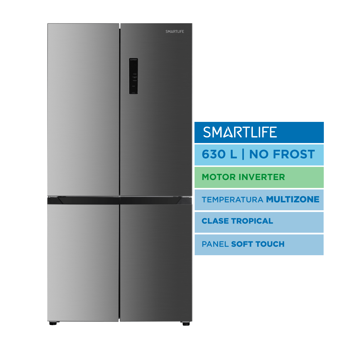 Heladera SMART LIFE Side By Side No Frost Digital INV. Inox 630L - SL-SBS630S4P - OUTLET