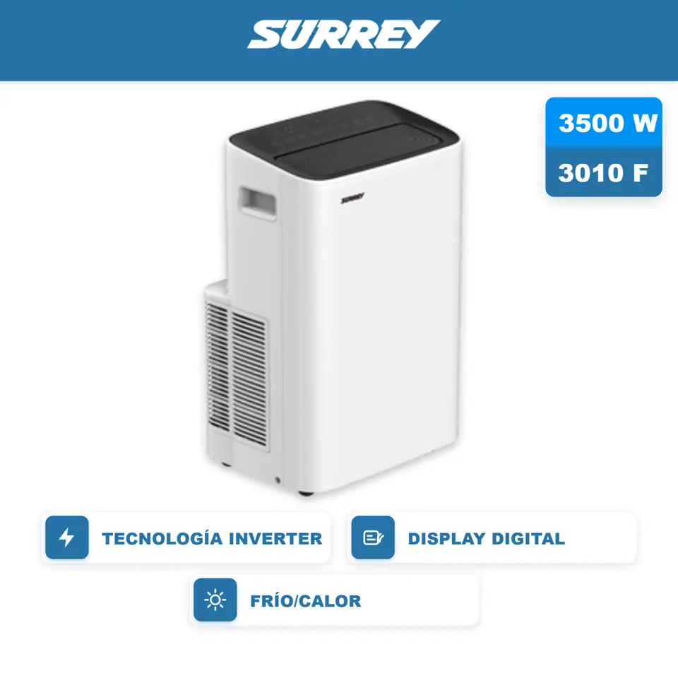 Aire Acondicionado Portátil Surrey Frío Calor 3010 kcal/h Primera