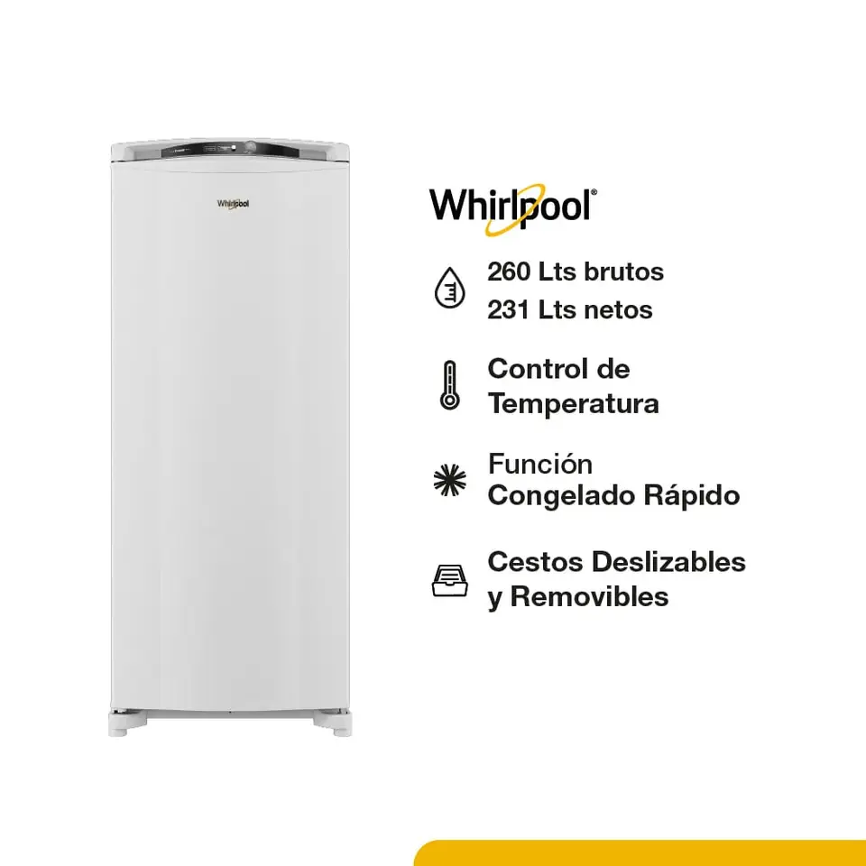 FREEZER VERTICAL WHIRLPOOL WVU26MBDIM OUTLET PREMIUM