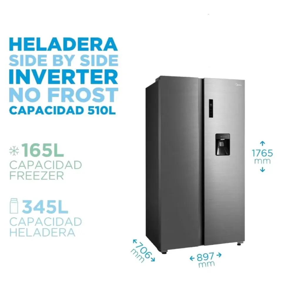 HELADERA MIDEA SNS NF INOX - PRIMERA