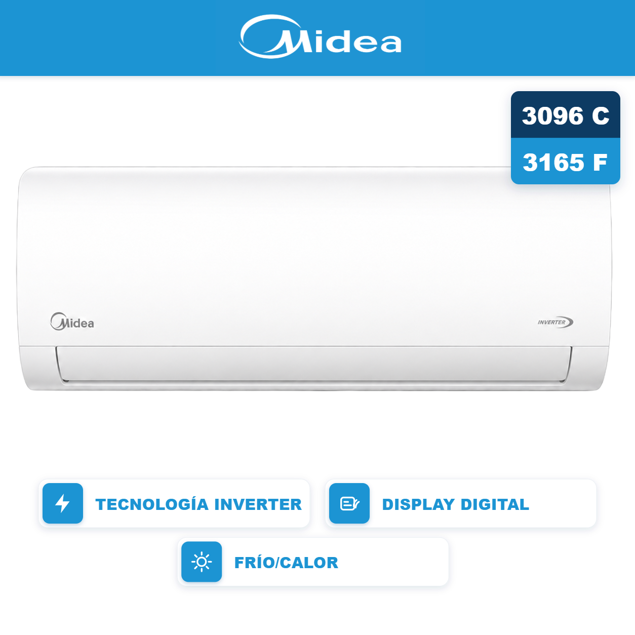 Aire acondicionado MIDEA 3600 W Inverter Frío/Calor - MSNIC-12H-KN81F