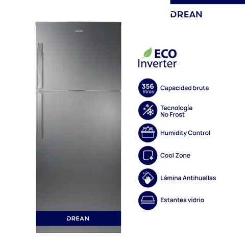 Heladera DREAN No Frost Inverter 356 L Inox Drean - RZN356FXARX0