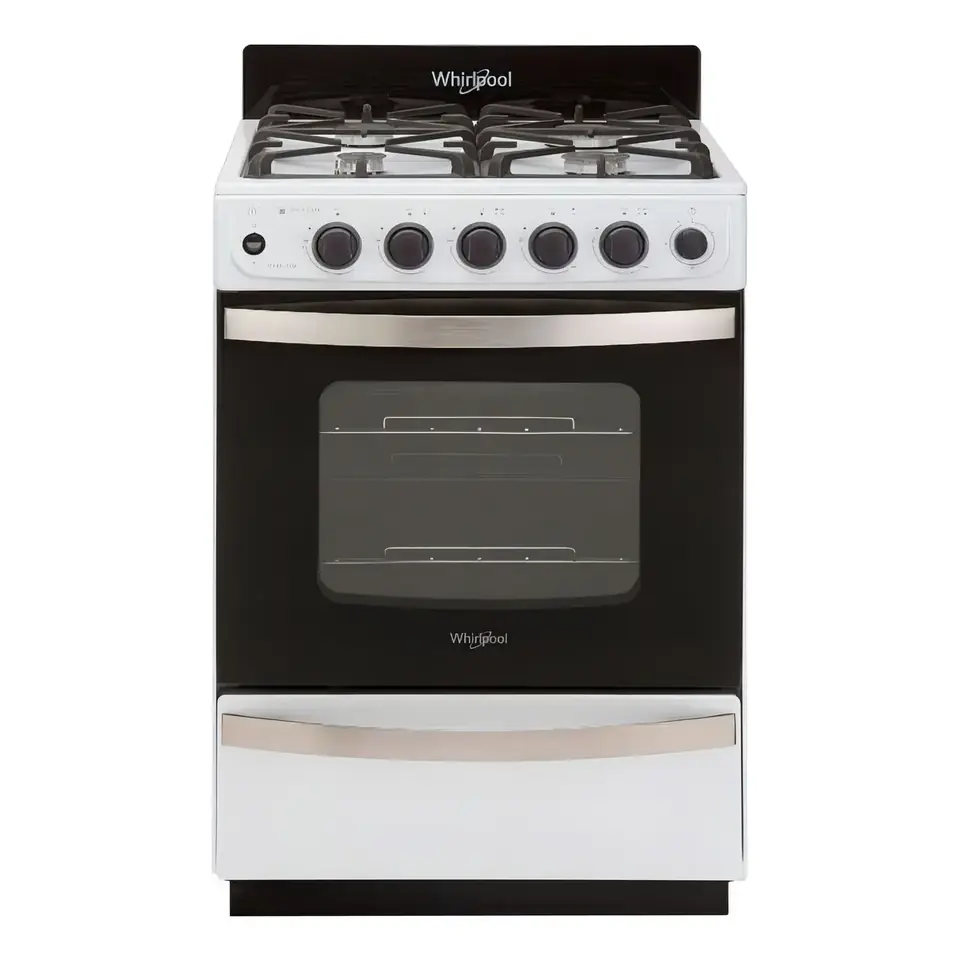 COCINA WHIRLPOOL 4 QUEMADORES WFB57DIDNA REJILLA FUNDICION - OUTLET BLANCA