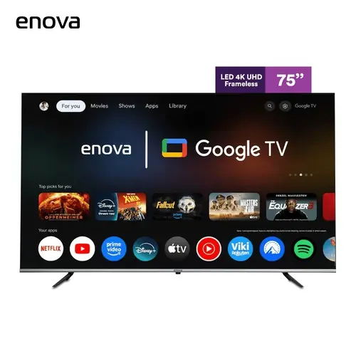 TV ENOVA 75' SMART LED 4K UHD FRAMELESS ANDROID TV - PRIMERA