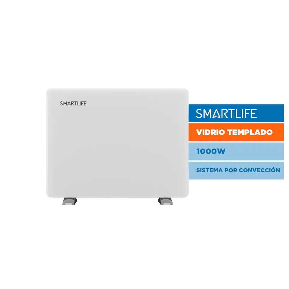 Calefactor Panel de Vidrio SMARTLIFE Blanco 1000W - SL-VTM1000WPN