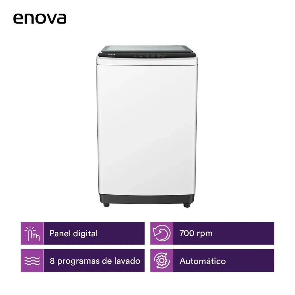 Lavarropas ENOVA carga superior 6 kg Blanco - LEO6S10-BL-L
