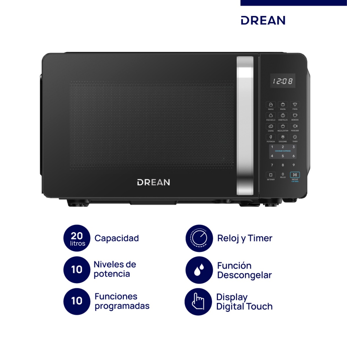 Microondas DREAN Digital 20 L Negro - HMD20ARNJ0