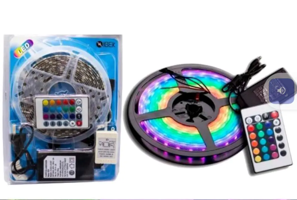 Tira led RGB 3525 5m con controlador y fuente