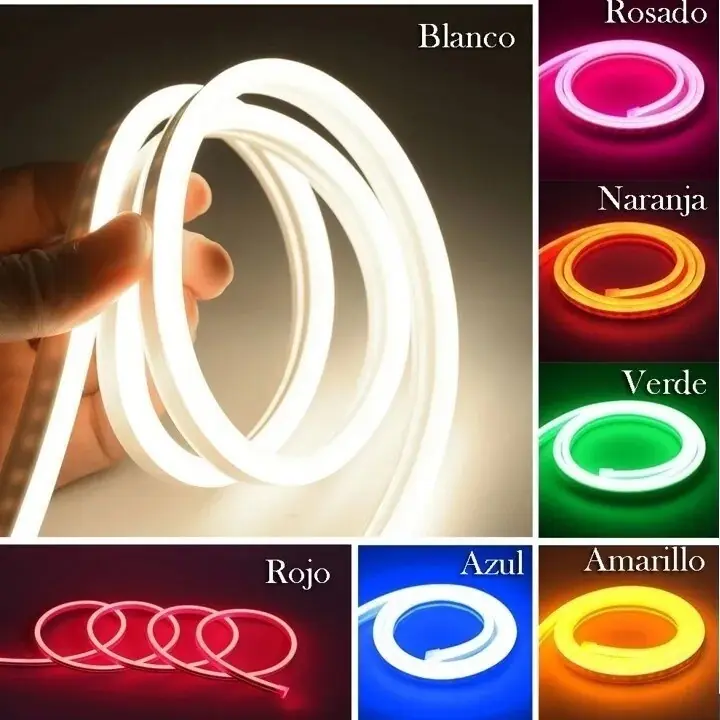 neon led flex 5 metros con fuente 12v