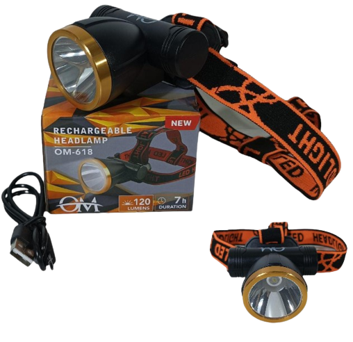 LINTERNA MINERA OM-618 RECARGABLE USB