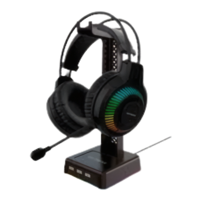 BASE RGB PARA AURICULARES NETMAK + 3 PUERTOS USB