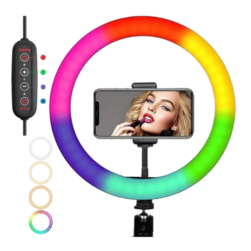 ARO DE LUZ LED RGB  + BLANCO (3 TEMPERATURAS)10" - 26 CM