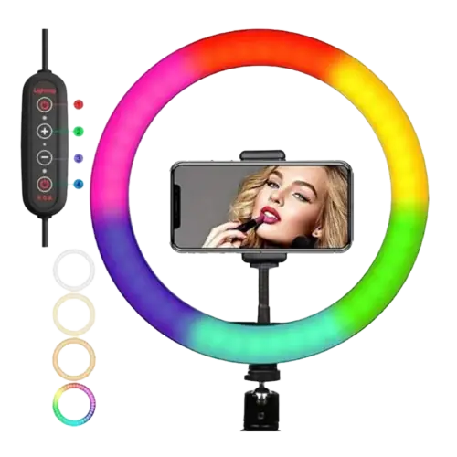 ARO DE LUZ LED RGB  + BLANCO (3 TEMPERATURAS)10" - 26 CM