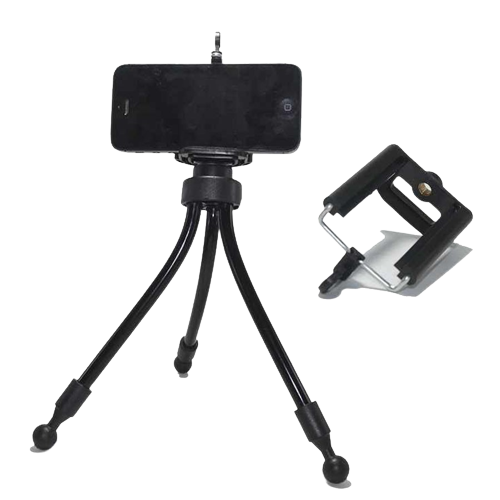 TRÍPODE DE GOMA FLEXIBLE PARA CELULAR - 29 CM.