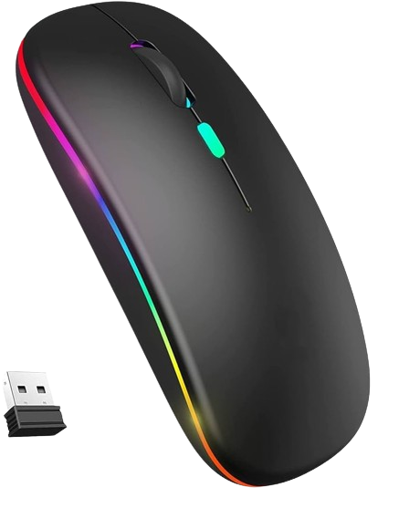 MOUSE INALÁMBRICO RECARGABLE 2.4MHZ - SOLARMAX WM302B DOBLE CONEXIÓN: DONGLE O BT - DETALLES RGB - SILENCIOSO - ¡¡HERMOSO!!