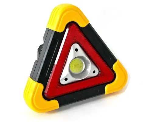 TRIÁNGULO BALIZA LED PORTÁTIL - RUTA, CAMPING, AUTO, EMERGENCIA - USB Y PANEL SOLAR